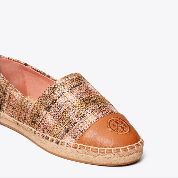 Tory Burch Metallic Tweed Color-Block Espadrilles Size 7.5 NEW